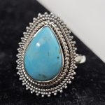 Fox Mine Turquoise 925 Sterling Silver Ring (REXT62-79)