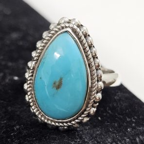 Fox Mine Turquoise 925 Sterling Silver Ring (REXT62-81)