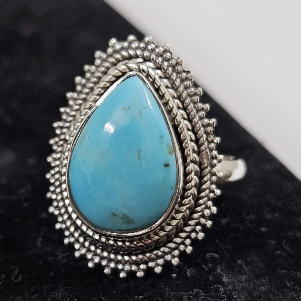 Fox Mine Turquoise 925 Sterling Silver Ring (REXT62-79)