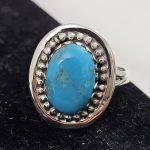 Fox Mine Turquoise 925 Sterling Silver Ring (REXT62-70)