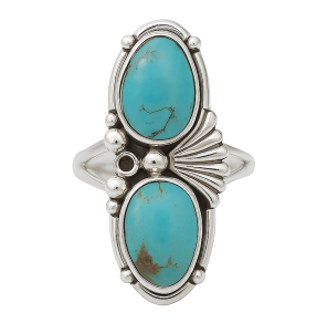 Mohave Turquoise Southwest Style 925 Silver Ring (RS28-25)