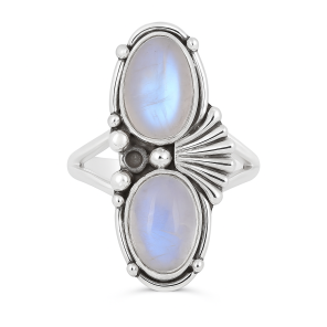 Rainbow Moonstone Southwest Style 925 Silver Ring (RS28-28)