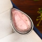 Pink Rhodochrosite Ring Size US 8 Sterling Silver 925 (RS102-23)