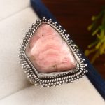 Pink Rhodochrosite Ring Size US 7 Sterling Silver 925 (RS102-30)