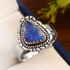 Australian Opal Southwest Style Size US 10 925 Silver Ring (RS102-45)