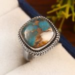 Spiny Oyster Turquoise Size US 8 925 Sterling Silver Ring (REXT13-26)