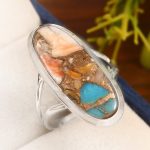 Spiny Oyster Turquoise Size US 10 925 Sterling Silver Ring (REXT13-17)