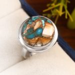Spiny Oyster Turquoise Size US 10 925 Sterling Silver Ring (REXT13-18)