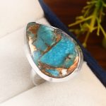Spiny Oyster Turquoise Size US 9 925 Sterling Silver Ring (REXT13-13)