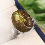 Labradorite Carving Size US 11 925 Silver Ring (RS104-155)