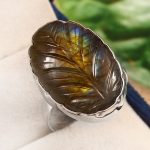 Labradorite Carving Size US 12 925 Silver Ring (RS104-158)