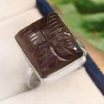Amethyst Carving Size US 9 925 Silver Ring (RS104-169)