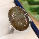 Labradorite Carving Size US 9 925 Silver Ring (RS104-157)