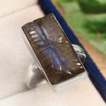 Labradorite Carving Size US 7 925 Silver Ring (RS104-152)