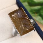 Labradorite Carving Size US 7 925 Silver Ring (RS104-151)
