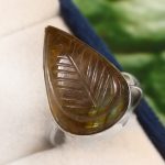 Labradorite Carving Size US 9 925 Silver Ring (RS104-156)