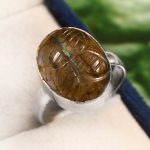 Labradorite Carving Size US 8 925 Silver Ring (RS104-150)