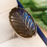 Labradorite Carving Size US 10 925 Silver Ring (RS104-147)