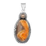 Bumble Bee Jasper & Citrine 2" 925 Silver Pendant (RS9-241)