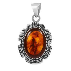 Amber 1.5" 925 Silver Pendant (RS41-241)