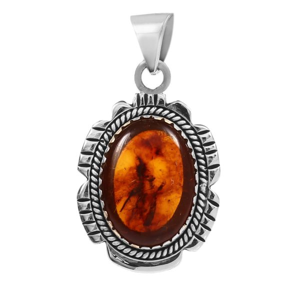 Amber 1.5" 925 Silver Pendant (RS41-241)