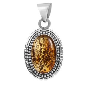 Amber 1.5" 925 Silver Pendant (RS41-243)