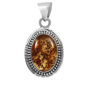 Amber 1.5" 925 Silver Pendant (RS41-244)