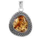 Amber 1.5" 925 Silver Pendant (RS41-262)