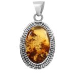 Amber 1.5" 925 Silver Pendant (RS41-245)