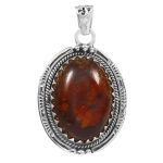Amber 1.6" 925 Silver Pendant (RS41-247)