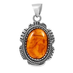 Amber 1.5" 925 Silver Pendant (RS41-248)