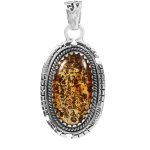 Amber 1.5" 925 Silver Pendant (RS41-250)