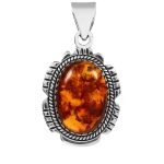Amber 1.5" 925 Silver Pendant (RS41-253)