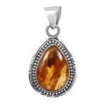 Amber 1.5" 925 Silver Pendant (RS41-256)