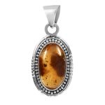 Amber 1.5" 925 Silver Pendant (RS41-258)