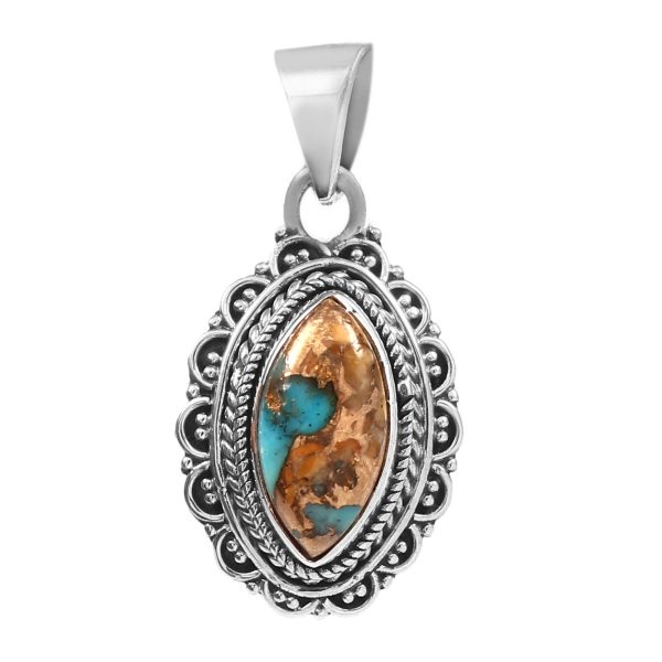 Spiny Oyster Turquoise 925 Silver Pendant (RS41-268)