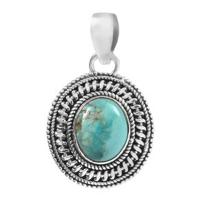 Mohave Turquoise 925 Silver Pendant (RS41-296)