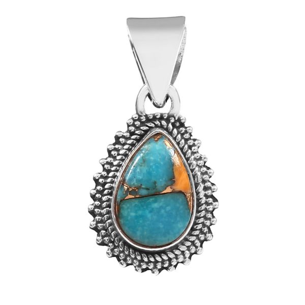 Spiny Oyster Turquoise 925 Silver Pendant (RS41-269)