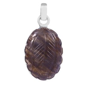 Labradorite Carving 1.5" 925 Silver Pendant (RS104-115)
