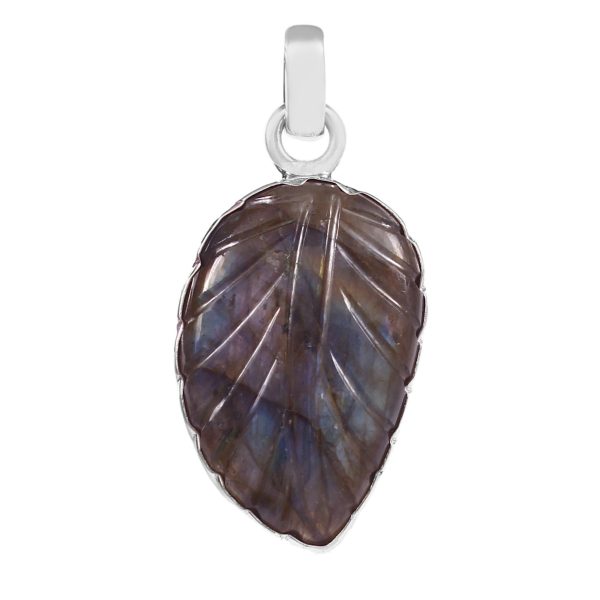 Labradorite Carving 1.6" 925 Silver Pendant (RS104-118)
