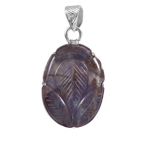 Labradorite Carving 1.75" 925 Silver Pendant (RS104-121)