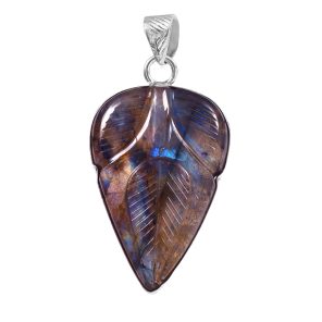 Labradorite Carving 2" 925 Silver Pendant (RS104-124)