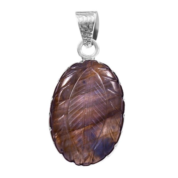Labradorite Carving 1.75" 925 Silver Pendant (RS104-127)