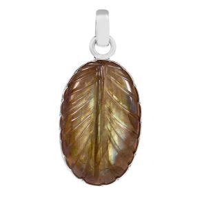 Labradorite Carving 1.75" 925 Silver Pendant (RS104-129)