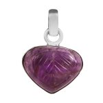 Amethyst Carving 1.25" 925 Silver Pendant (RS104-137)