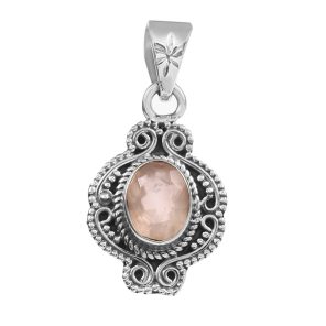 Rose Quartz 925 Silver Pendant (RS36-42)