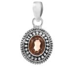Smoky Quartz 925 Silver Pendant (RS36-14)