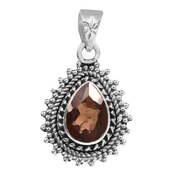 Smoky Quartz 925 Silver Pendant (RS36-18)