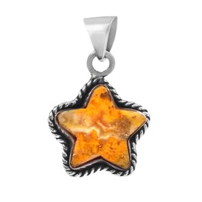 Bumble Bee Jasper Star 925 Silver Pendant (RS36-16)