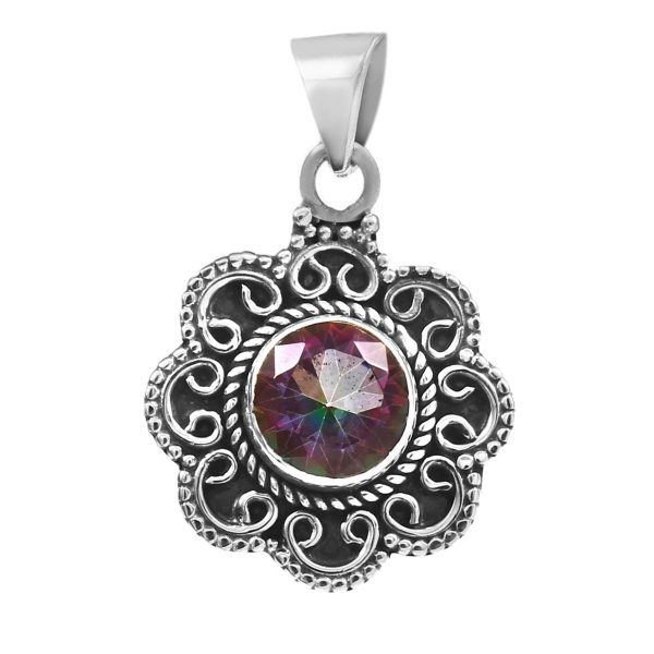 Mystic Topaz 925 Silver Pendant (RS36-57)